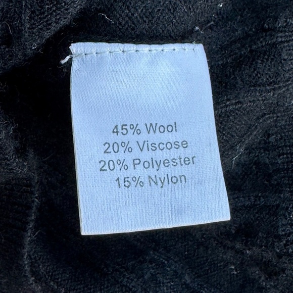 Kallspin Wool Black Button-Front Cable Knit Slim Sweater Vest Size M - Picture 6 of 8